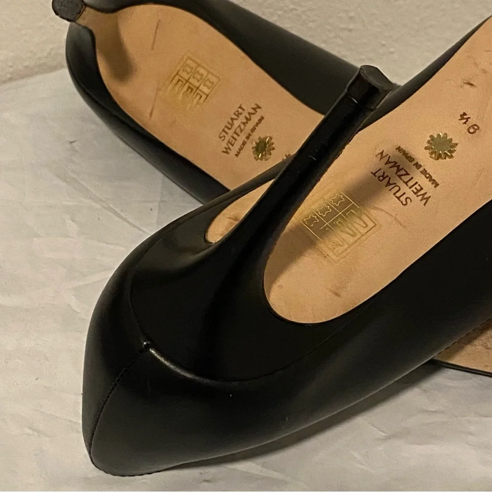 Stuart Weitzman Power 85 Pointed Toe Black Pumps Sz 9.5 AA - Picture 11 of 13